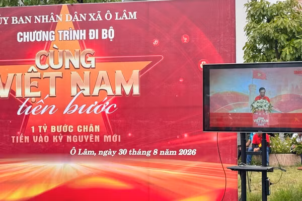 Xã Ô Lâm, tỉnh An Giang hưởng ứng Chương trình đi bộ "Cùng Việt Nam tiến bước".