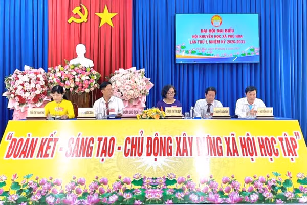 Đại hội Hội Khuyến học xã Phú Hòa (An Giang) lần thứ I, nhiệm kỳ 2026 - 2031.