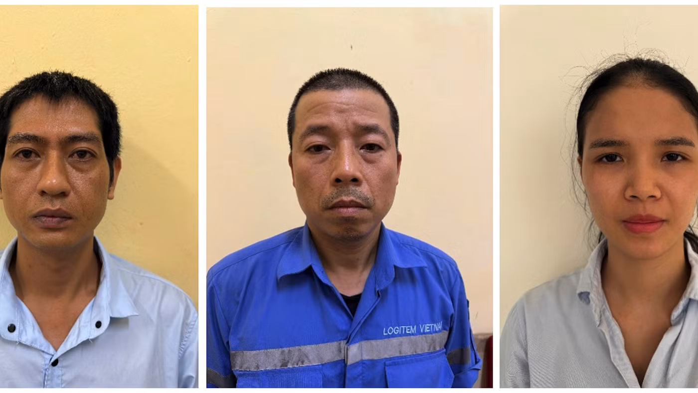 Tuyển, Hải, Nhung (từ trái qua phải). Ảnh: Công an tỉnh Hưng Yên