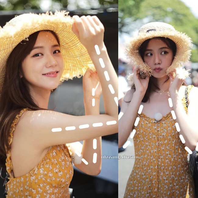 Muốn có những bức hình du lịch thật xịn, bạn sẽ không thể bỏ qua hai cách tạo dáng giữ mũ vừa nữ tính, vừa đáng yêu muốn xỉu của chị cả Black Pink.