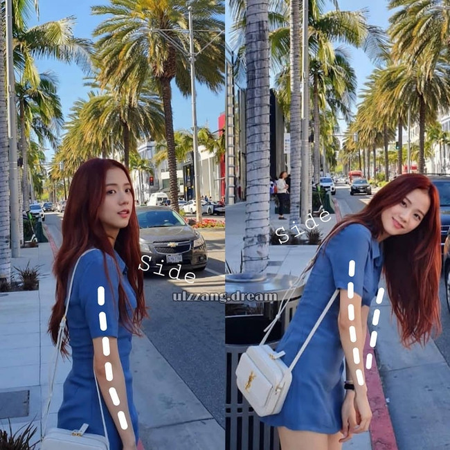 Những khi không tạo dáng cầu kỳ mà vẫn muốn có ảnh sống ảo thật hút mắt, bạn nên chụp từ góc nghiêng như Jisoo.