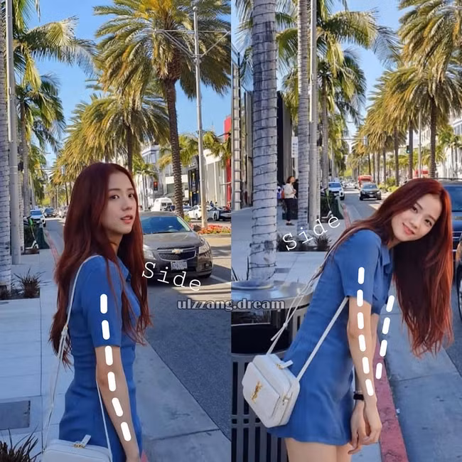 Những khi không tạo dáng cầu kỳ mà vẫn muốn có ảnh sống ảo thật hút mắt, bạn nên chụp từ góc nghiêng như Jisoo.