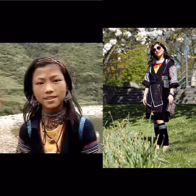 Mặc cùng bộ trang phục 16 năm về trước, cô gái H