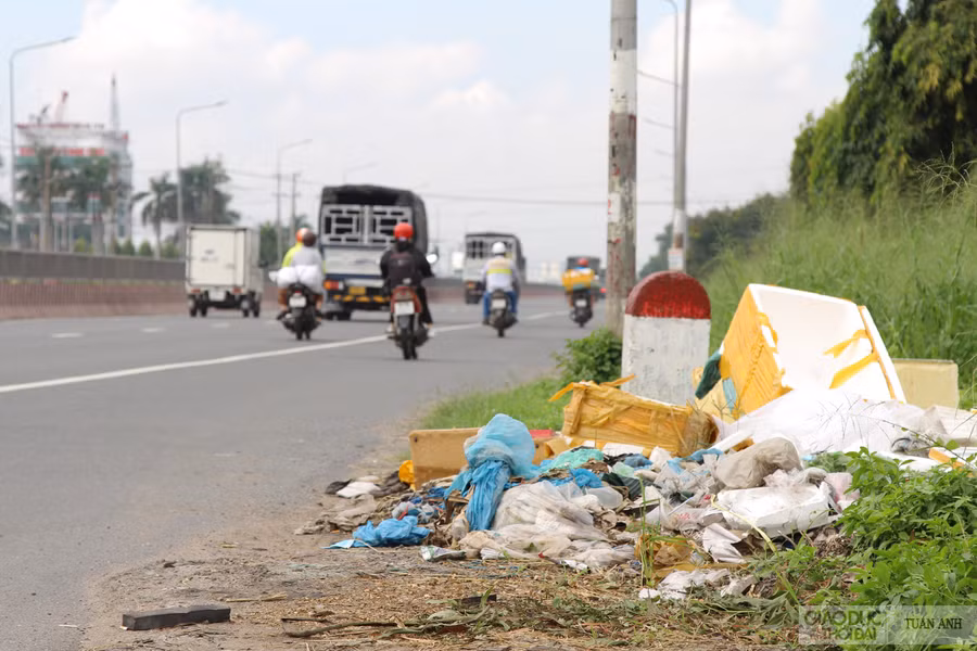 Rác thải sinh hoạt bị người dân vứt bừa bãi tại một số bãi rác tự phát.