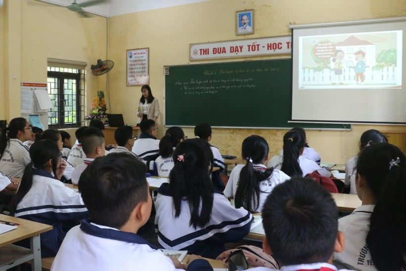 Một tiết học của học sinh lớp 7 theo Chương trình GDPT 2018 tại tỉnh Hưng Yên. Ảnh: NTCC. Một tiết học của học sinh lớp 7 theo Chương trình GDPT 2018 tại tỉnh Hưng Yên. Ảnh: NTCC.