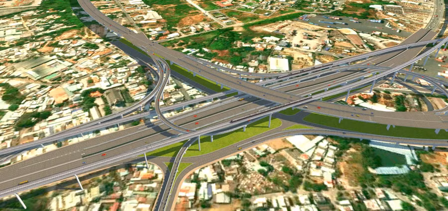 Dự án đường vành đai 3, đoạn đi qua tỉnh Bình Dương có điểm đầu tại nút giao thông Tân Vạn.