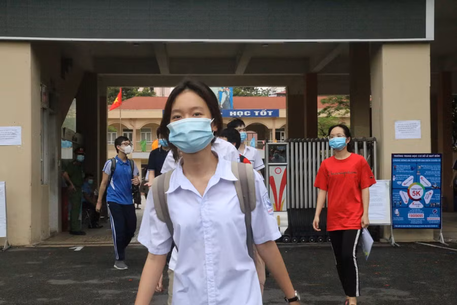 Nhiều em tự tin vì hoàn thành tốt bài thi.