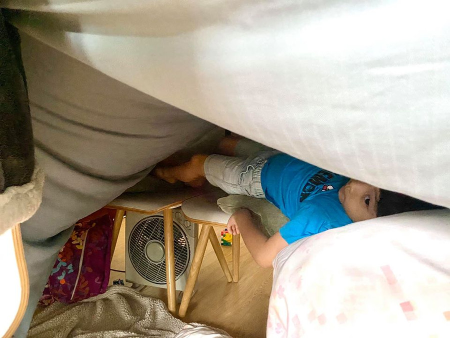 &quot;Biệt thự&quot; lều 2 tầng của 2 anh em Khải Minh, Khải Nguyên.