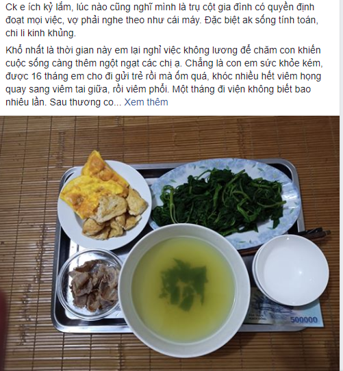 Cứ đến bữa cơm chồng lại đặt 500 nghìn vào mâm, tới ngày thứ 3 vợ phản kháng khiến anh "tím mặt" ảnh 1 Cứ đến bữa cơm chồng lại đặt 500 nghìn vào mâm, tới ngày thứ 3 vợ phản kháng khiến anh "tím mặt" ảnh 1