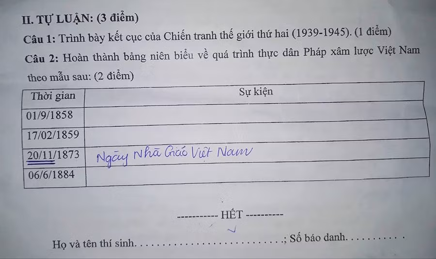 Cô giáo dặn không được bỏ trống đề thi, nam sinh răm rắp nghe lời khiến ai nấy cười đau ruột