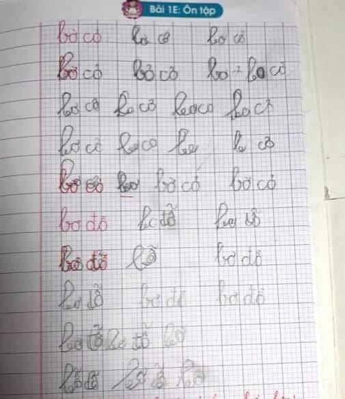 Cười vỡ bụng những màn khoe chữ con học lớp 1 ảnh 11 Cười vỡ bụng những màn khoe chữ con học lớp 1 ảnh 11