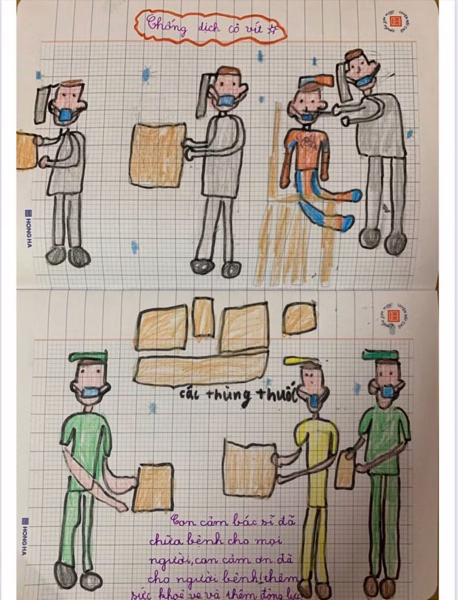 Món quà đặc biệt học sinh Hà Nội gửi tặng y bác sĩ tham gia chống dịch ảnh 5