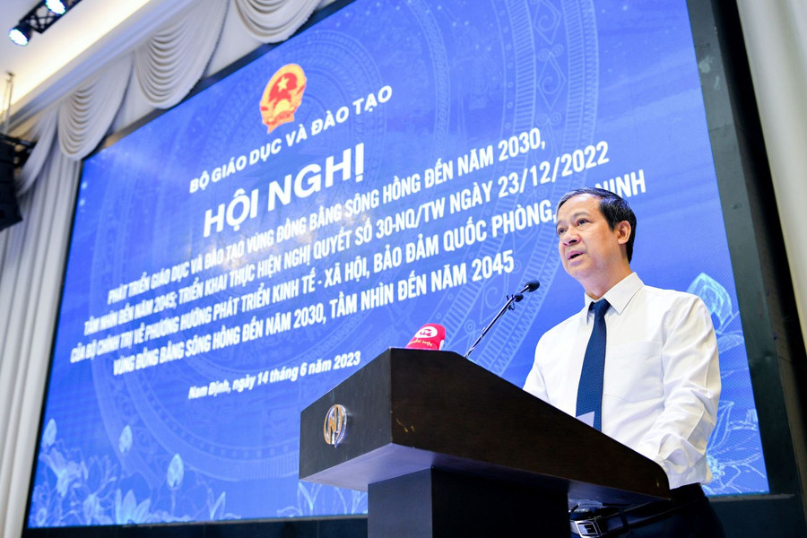 Bộ trưởng Nguyễn Kim Sơn phát biểu tại hội nghị. Ảnh: Thế Đại.