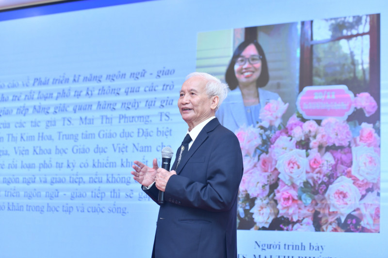 NGND, PGS.TS Nguyễn Võ Kỳ Anh, Viện trưởng Viện nghiên cứu giáo dục phát triển tiềm năng con người phát biểu tại Hội thảo. Ảnh: Huyền Thanh. NGND, PGS.TS Nguyễn Võ Kỳ Anh, Viện trưởng Viện nghiên cứu giáo dục phát triển tiềm năng con người phát biểu tại Hội thảo. Ảnh: Huyền Thanh.