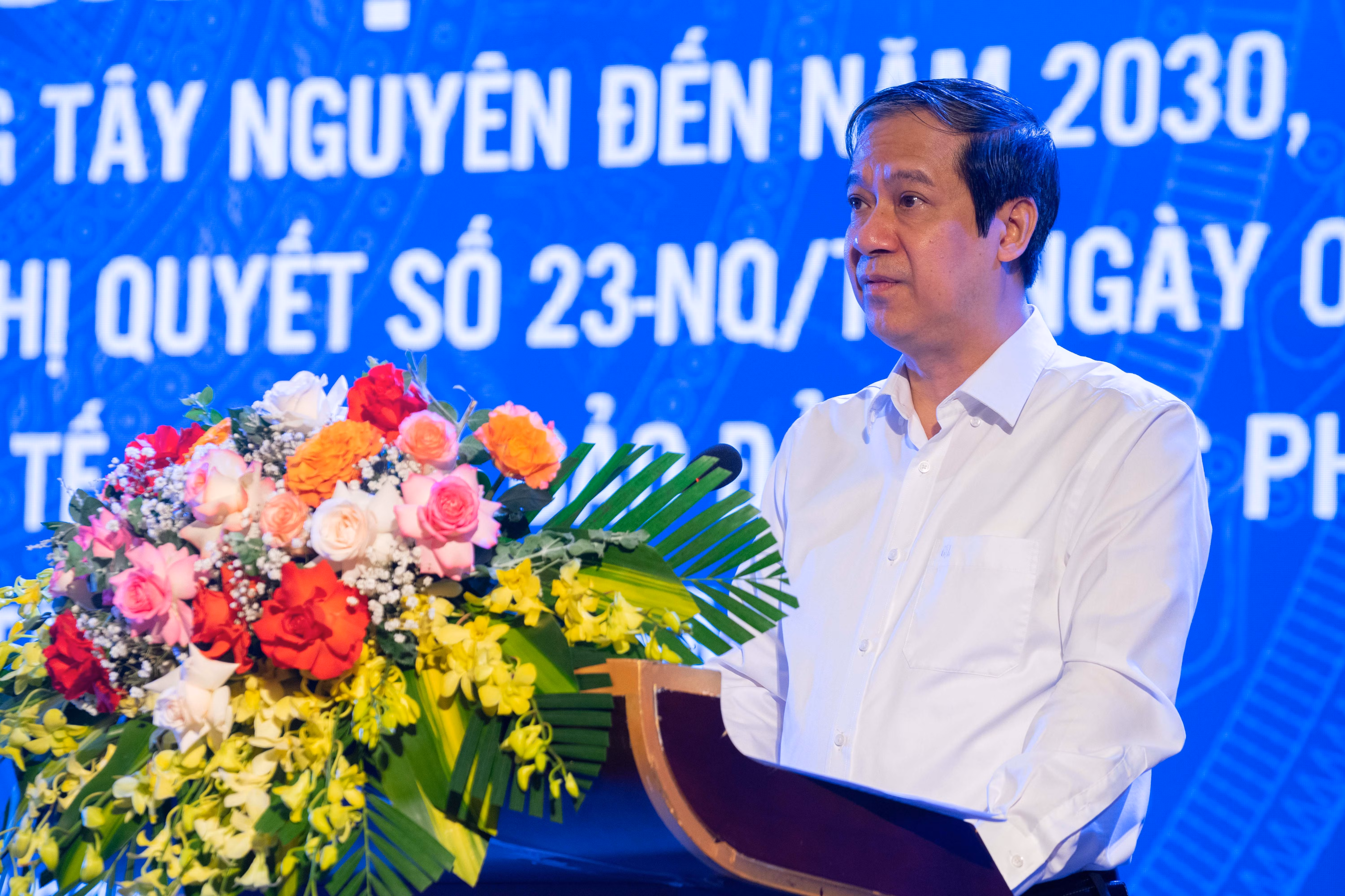 Bộ GD&amp;ĐT Nguyễn Kim Sơn phát biểu tại Hội nghị.