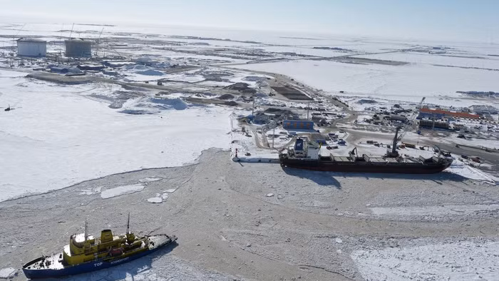 Quang cảnh cảng Sabetta ở Khu tự trị Yamal-Nenets.