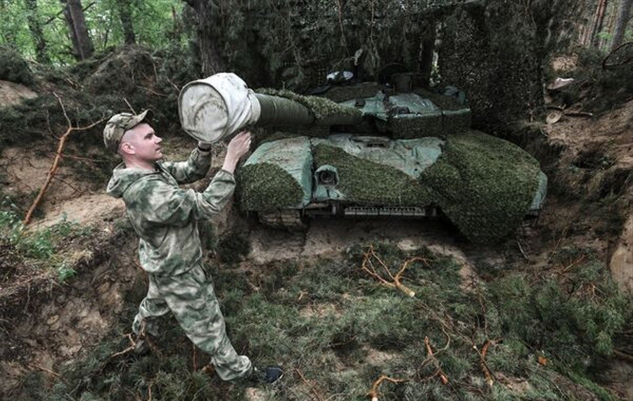 Xe tăng T-90M hoạt động tại Ukraine.