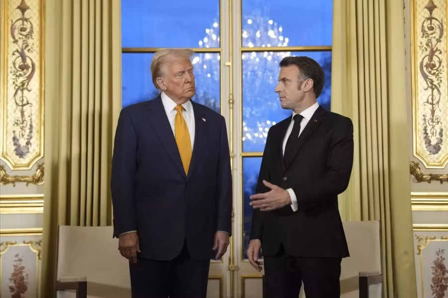 Tổng thống Donald Trump và người đồng cấp Pháp Emmanuel Macron.
