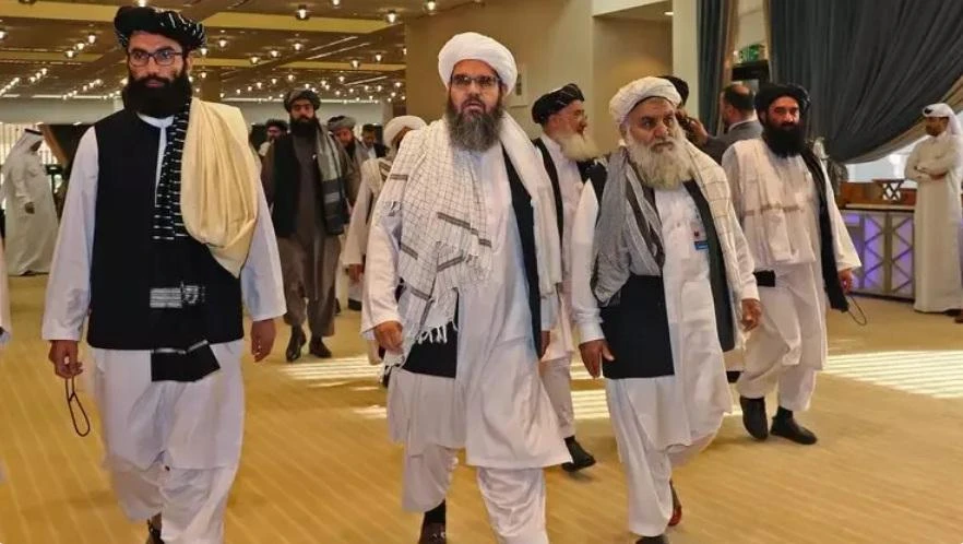 Đoàn ngoại giao Taliban trong cuộc đàm phán với Mỹ tại Doha hồi năm 2020.