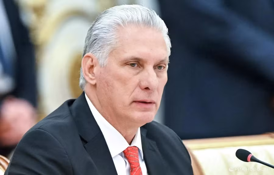 Chủ tịch Cuba Miguel Diaz-Canel tại cuộc họp mở rộng của Hội đồng Kinh tế Á Âu ở Belarus.