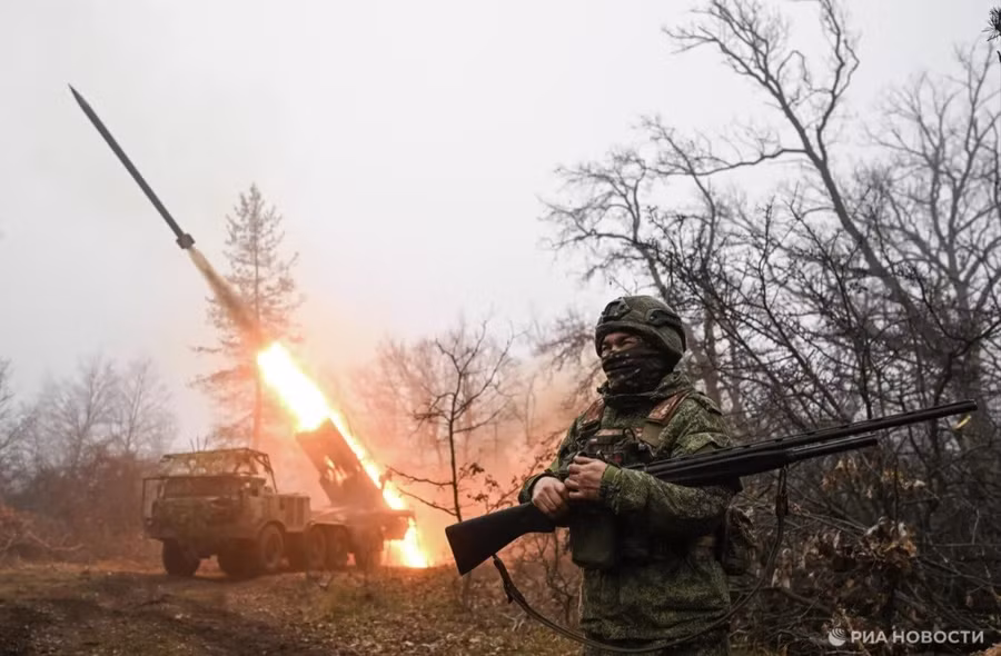 Binh sĩ Nga trong khu vực chiến sự.