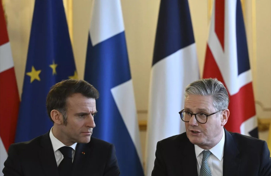 Tổng thống Pháp Emmanuel Macron và Thủ tướng Anh Keir Starmer.