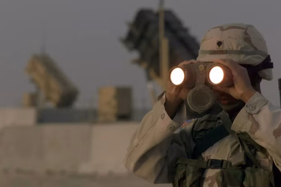 Hệ thống phòng không Patriot Mỹ triển khai tại Qatar.