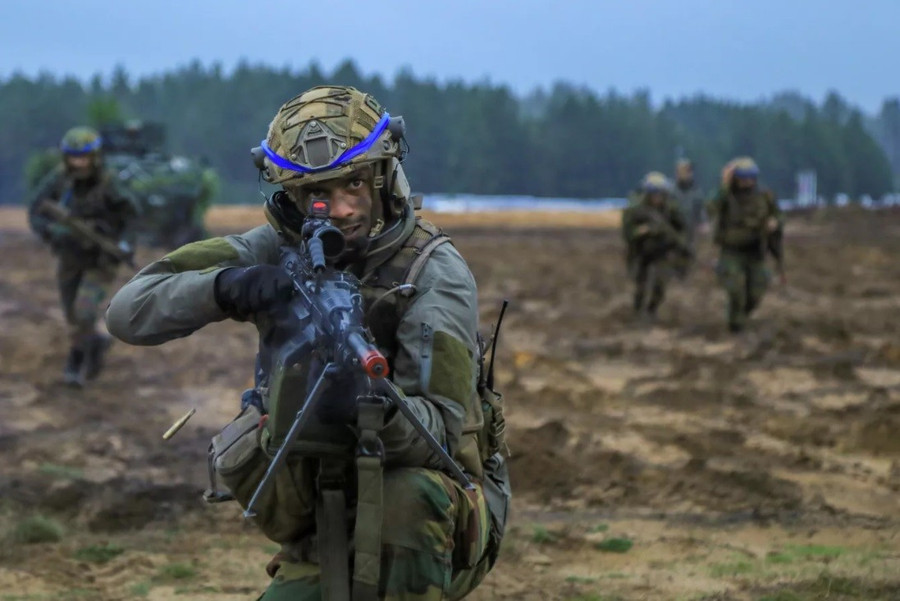 Binh sĩ trong một cuộc tập trận chung của NATO mang tên Iron Wolf 22.