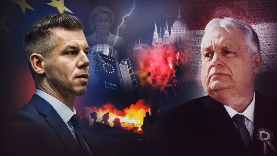 Ứng cử viên Magyar và Thủ tướng Viktor Orban.