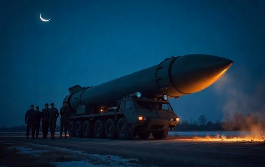 Hình ảnh được cho là tên lửa Oreshnik của Nga.