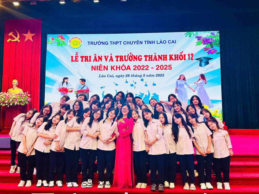 NGƯT Nguyễn Thị Hạnh cùng học trò. lao-cai-2.jpg