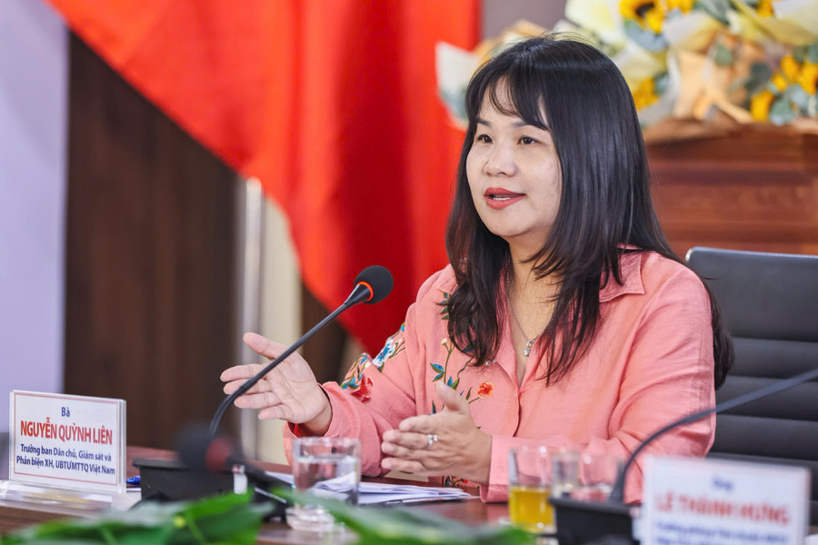 Bà Nguyễn Quỳnh Liên, Trưởng Ban Dân chủ, Giám sát và Phản biện xã hội, UBTƯ MTTQ Việt Nam. (Ảnh: QV) thuoc-la-1.jpg