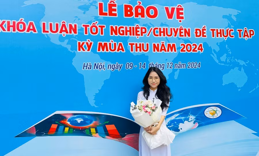 Tô Ngọc Hà, sinh viên ngành Logistic và Quản lý, Đại học Kinh tế Quốc dân. Ảnh NVCC.