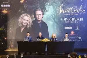 Bộ đôi Secret Garden trong buổi họp báo sáng 17/10 tại Hà Nội.