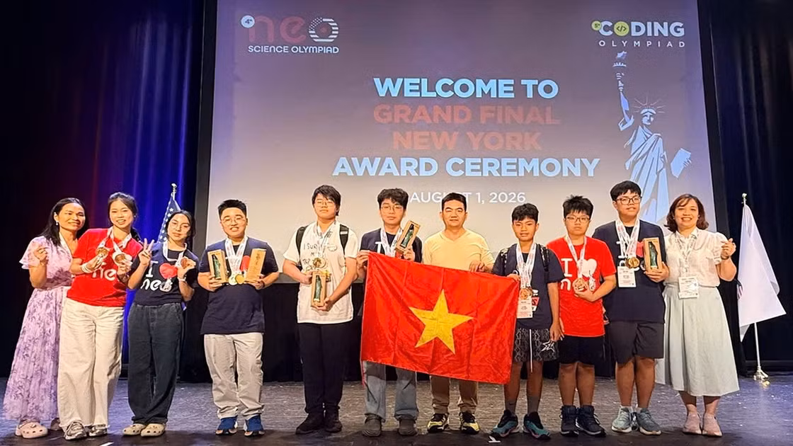 Học sinh Việt Nam đạt thành tích xuất sắc tại Olympic khoa học quốc tế NEO 2026