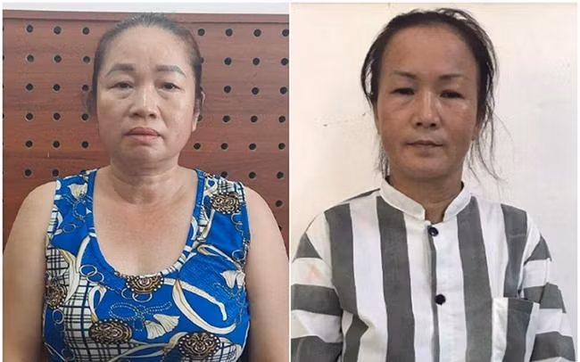 Đối tượng Vi Thị Chiên (trái) và Lô Thị Thường.