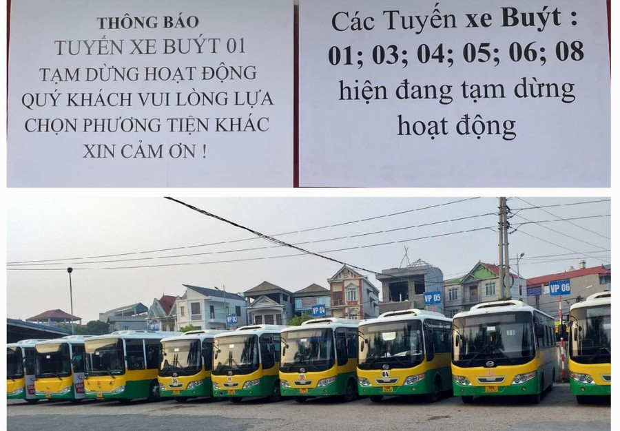 6/8 tuyến xe buýt tại Vĩnh Phúc tạm dừng hoạt động