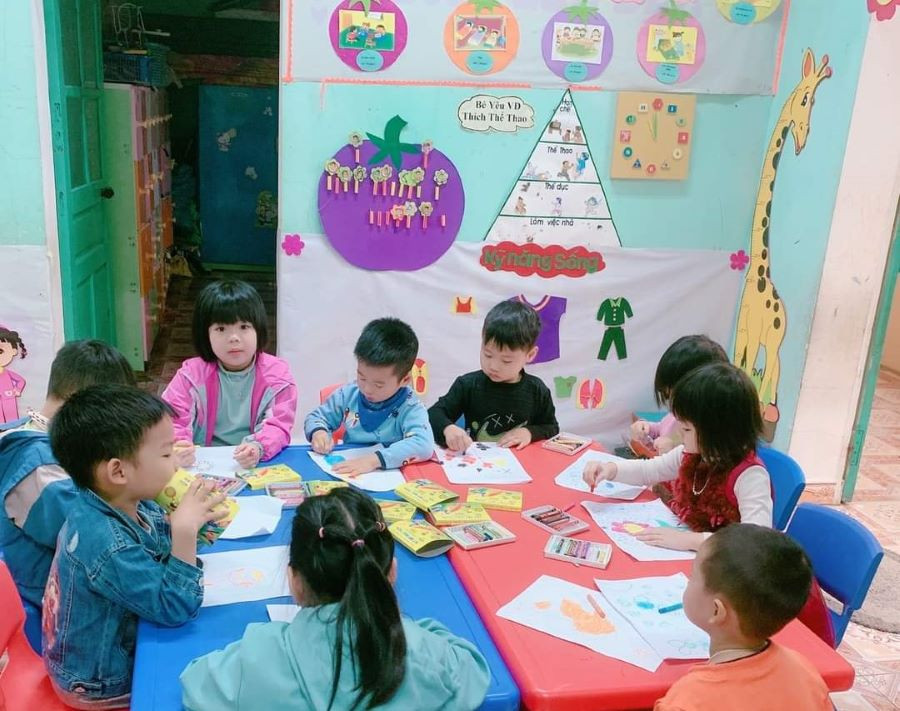 Góc học tập trong lớp của trẻ ở trường Mầm non Supe. Góc học tập trong lớp của trẻ ở trường Mầm non Supe.