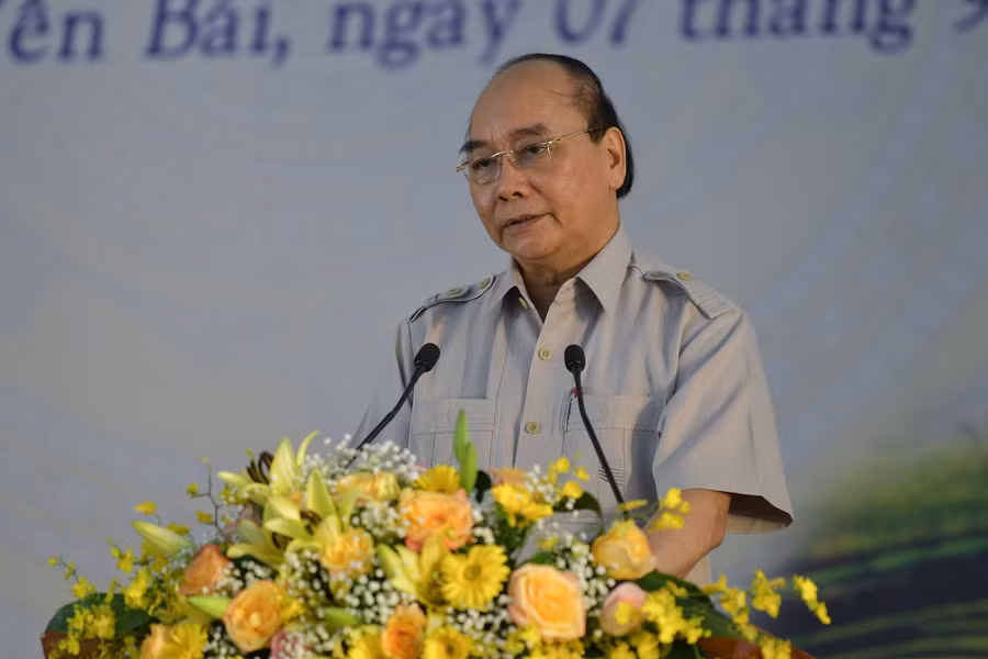 Chủ tịch nước Nguyễn Xuân Phúc phát biểu tại Lễ khai giảng năm học mới.