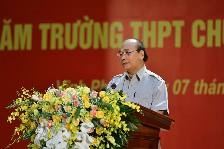 Chủ tịch nước Nguyễn Xuân Phúc phát biểu.