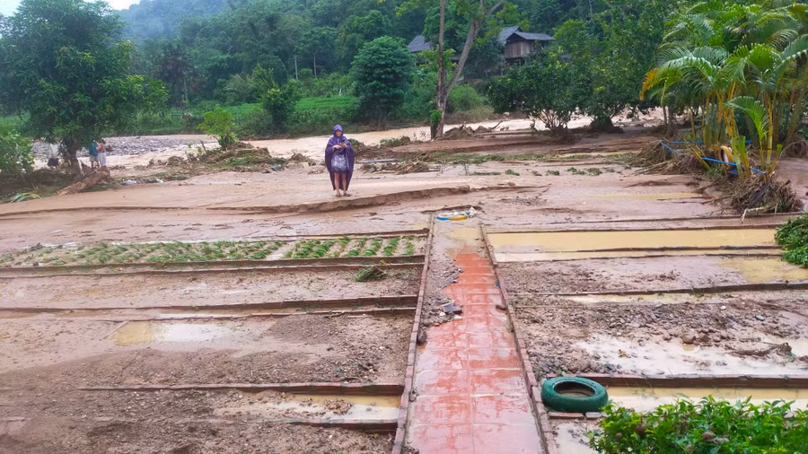 Sáng nay, thầy cô 2 trường Mầm non và Tiểu học 2 của xã Chiêu vẫn chưa thể vào tới nơi do giao thông chia cắt.