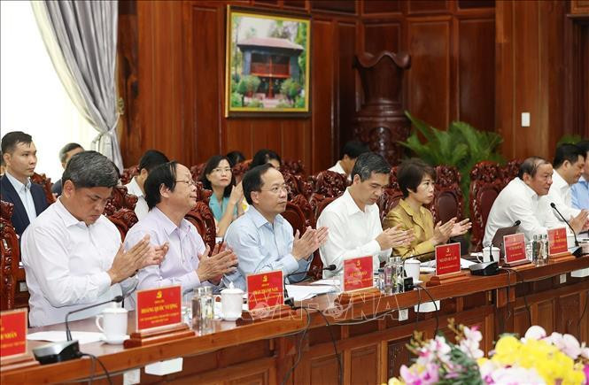 Đại diện một số bộ, ngành tham dự buổi làm việc. Ảnh: Dương Giang/TTXVN.