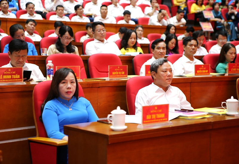 Bà Bùi Thị Thanh - Phó Giám đốc Sở GD&amp;ĐT Thanh Hóa dự hội nghị. Ảnh: TL.