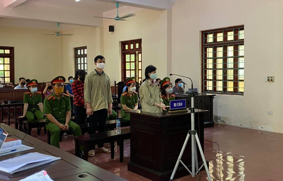 Quang cảnh phiên tòa sáng 30/8. 