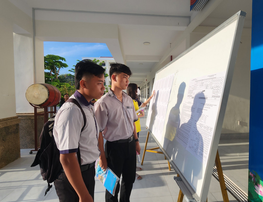 Thí sinh tại điểm thi THPT Nguyễn Trãi, TP Phan Rang - Tháp Chàm, Ninh Thuận, ngày 29/6. Ảnh: Đức Anh Thí sinh tại điểm thi THPT Nguyễn Trãi, TP Phan Rang - Tháp Chàm, Ninh Thuận, ngày 29/6. Ảnh: Đức Anh