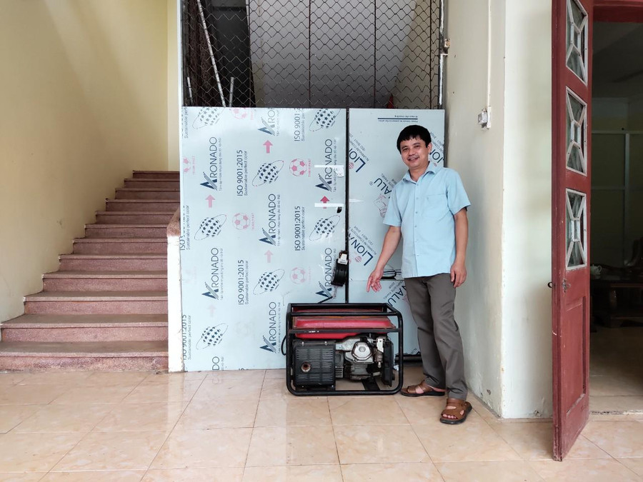 Máy phát điện dự phòng tại Trường THPT Quan Hóa cũng đã sẵn sáng phục vụ kỳ thi.