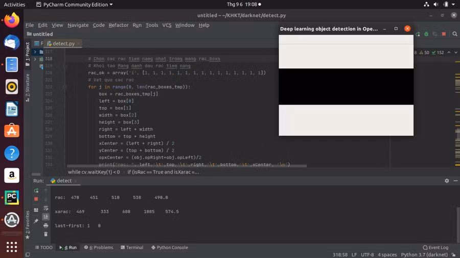 Hệ thống nhận diện chạy trên ứng dụng chính là python