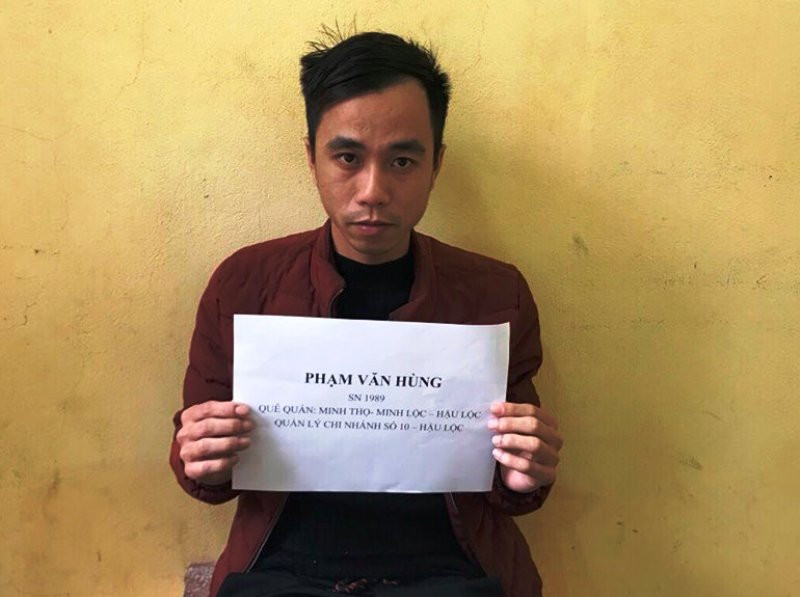 Đối tượng Phạm Văn Hùng. Ảnh: Công an TP. Thanh Hóa cung cấp