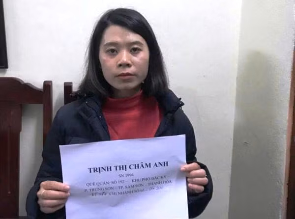 Trịnh Thị Châm Anh. Ảnh: Công an TP. Thanh Hóa cung cấp