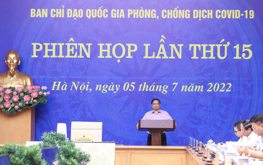 Thủ tướng Phạm Minh Chính, Trưởng Ban Chỉ đạo quốc gia phòng chống dịch Covid-19, chủ trì phiên họp lần thứ 15 của Ban Chỉ đạo. Nguồn: VGP. Thủ tướng Phạm Minh Chính, Trưởng Ban Chỉ đạo quốc gia phòng chống dịch Covid-19, chủ trì phiên họp lần thứ 15 của Ban Chỉ đạo. Nguồn: VGP.